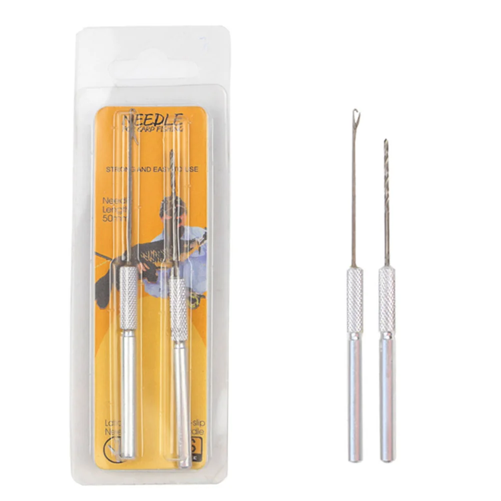 

2 Piece Baiting Needle Tool Set 10.8cm Knot Needle + 9.9cm Bait Drill Carp Coarse Fishing Boilie Drill Kits Pesca Fishing Tackle