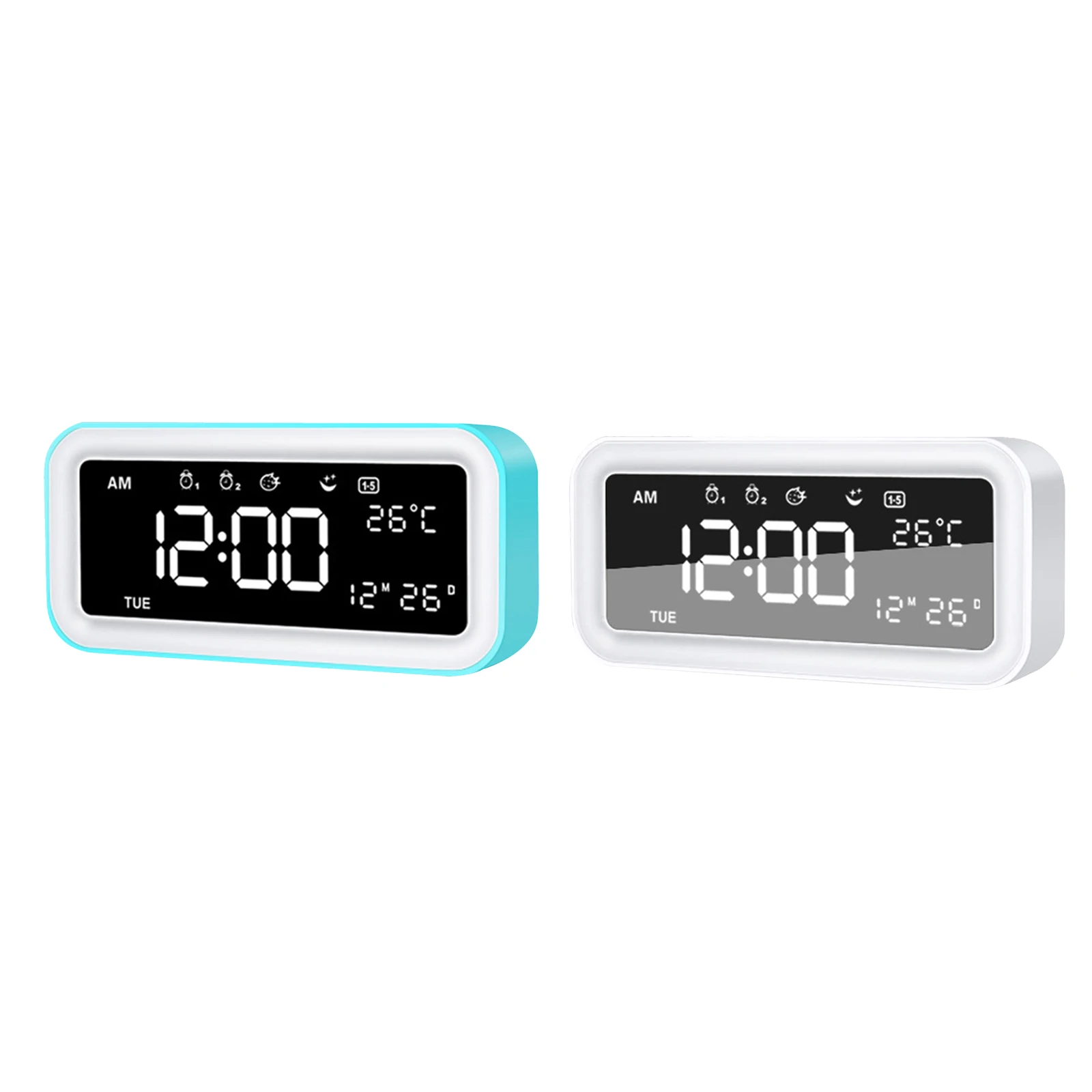 

Alarm Clock LED Display Digital Alarm Clock Snooze Night Light Clock Date Calendar Temperature for Bedroom Home Office Travel