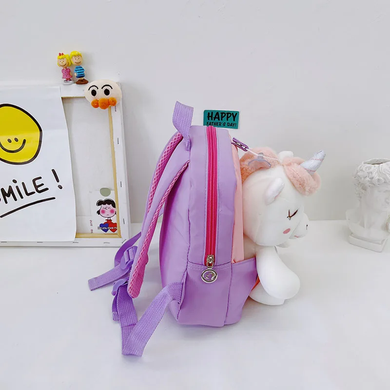 Cute Zoo series Student School Backpack Girl Cartoon Fur Schoolbag Kidergarten Doll Plush Bag Toy Doll Backpack Children Gift