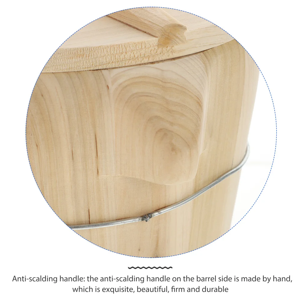 

1pc Wooden Flat Lid Rice Steamer Unique Steamed Rice Bucket for Kitchen
