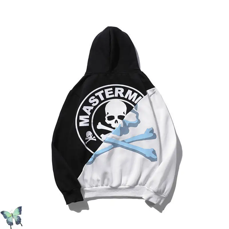 

Mastermind Japan Hoodies Sweatshirt Men Women Pantchwork MMJ Skulls Fleece Hoody free shipping