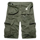 Мужские шорты-карго, летние хлопковые шорты армейского зеленого цвета, свободные шорты с несколькими карманами, мужские повседневные Бермуды, брюки 40, 2021