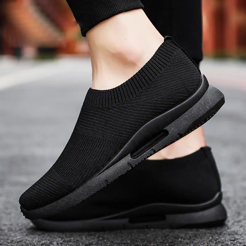 

Big Size Summer Slip-on Sneakers Socks Man Sport Shoes Men Brands Men's Sports Shoes Mens Running Shoes Black Knit Flat GMB-1368