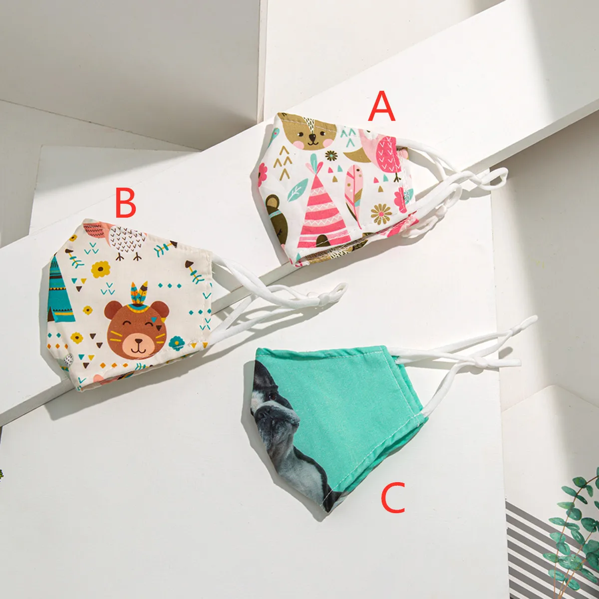 

Reusable Kid Cartoon Printed Mouth Mask Insertable Filter Breathable Dust-Proof Cotton Face Mask Washable Adjustable Masks