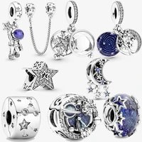 2021 new galaxy series 100 925 sterling silver astronaut pendant star charm fit pandora bracelet woman jewelry bead diy gift