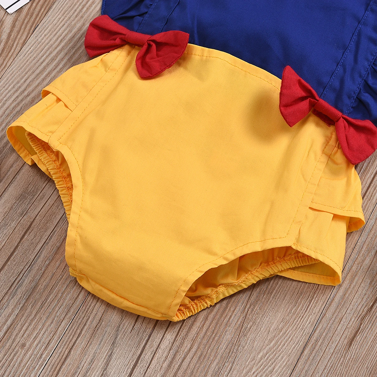 

0-24M Summer Infant Baby Girls Bodysuits Ruffles Short Sleeve Bowknot Overalls Jumpsuits Headband 2pcs