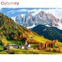 gatyztory 60x75cm frame painting by numbers diy gift for adults mountain landscape paint by number unique handmade home decors
