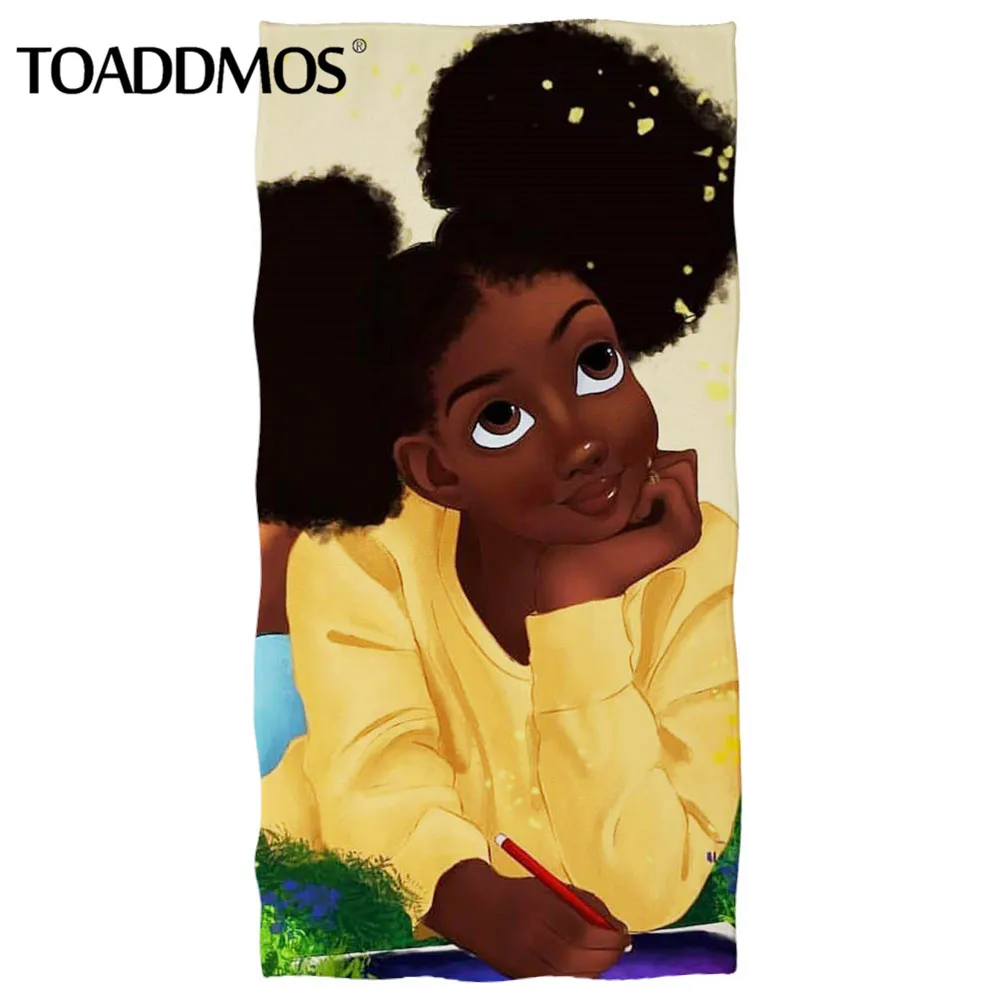 

TOADDMOS African Girl Printing Bathroom Towels Super Soft Quick Dry Beach Travel Face/Hand Towel for Adult Kids Lightweight