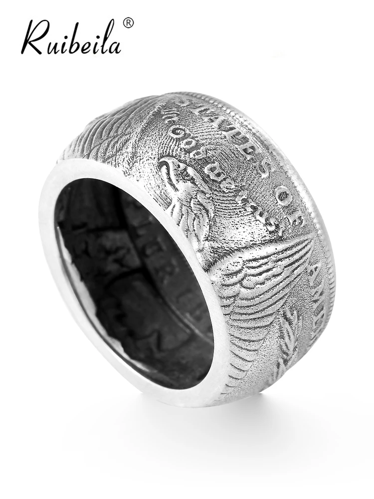 RuibeilaS925 bague de pièce monnaie ancienne en argent la mode pour 2021 New tendance | Украшения и аксессуары