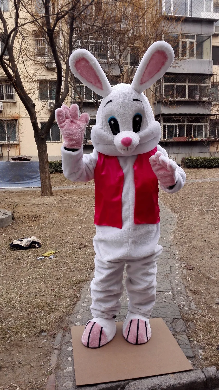 Пасхальный костюм-талисман в виде кролика пушистые костюмы для косплея вечерние