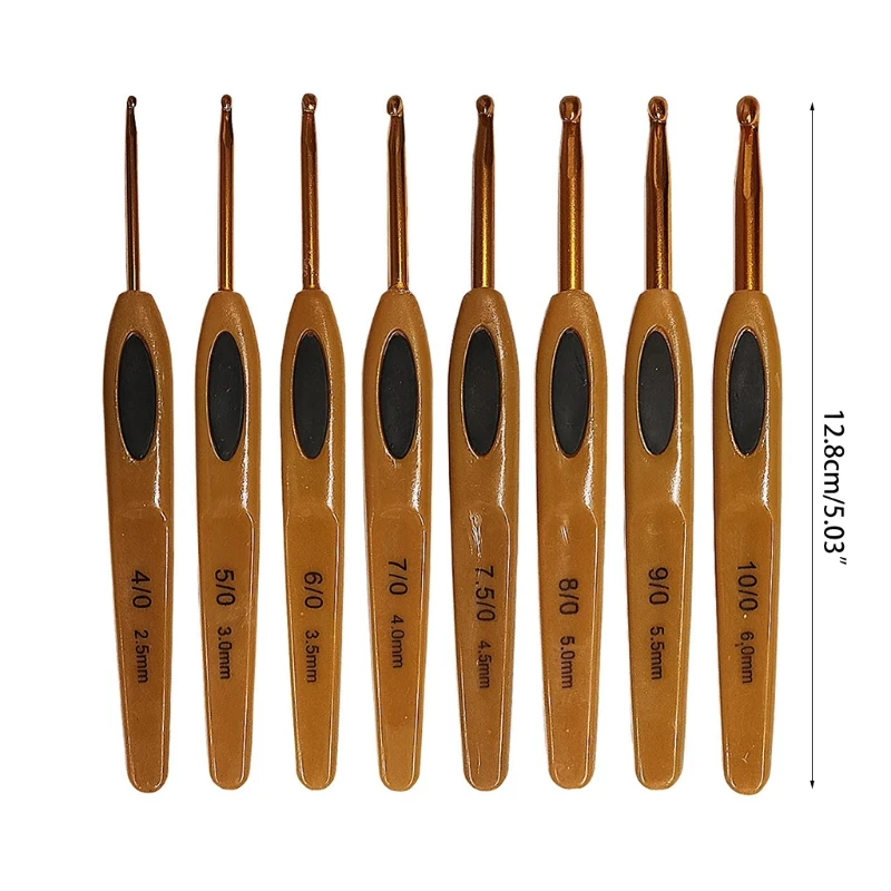 

8Pcs Handmade Crochet Hook Set Stitches Sewing Tool Home Knitting Needles Alumin
