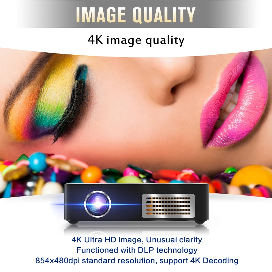 Мини проектор C9 Plus 2 Гб 16 RK3328 Android 7 1 светодиодный DLP Проектор 150ANSI lumen 4G/5G Wifi 4K мини