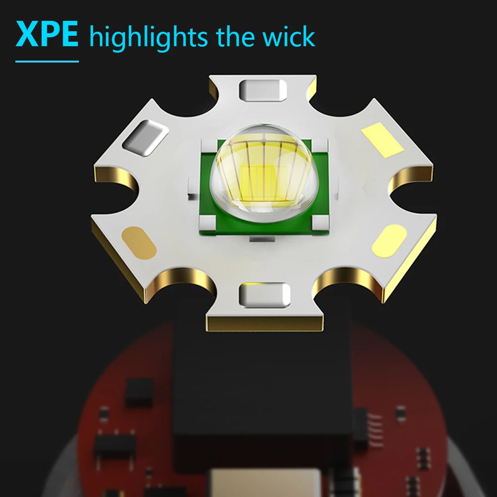 

Strong Light Flashlight T6 LED USB Rechargeable Tactical Torch Waterproof Searchlight Built-in 1200mAh for Camping Hunting