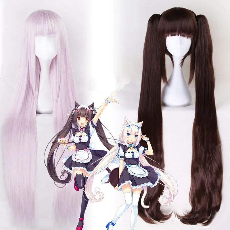 NEKOPARA шоколад коричневый хвост ваниль светильник-розовый длинный косплей