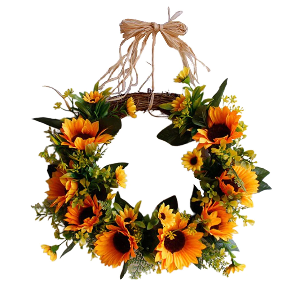 

Artificial Wreath Flower Wreath with Yellow And Green Leaves