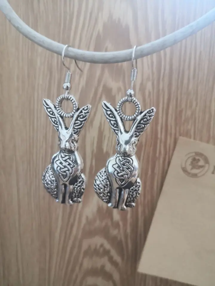 Античное серебро заяц в скандинавском стиле с узлом подвеска талисман священным