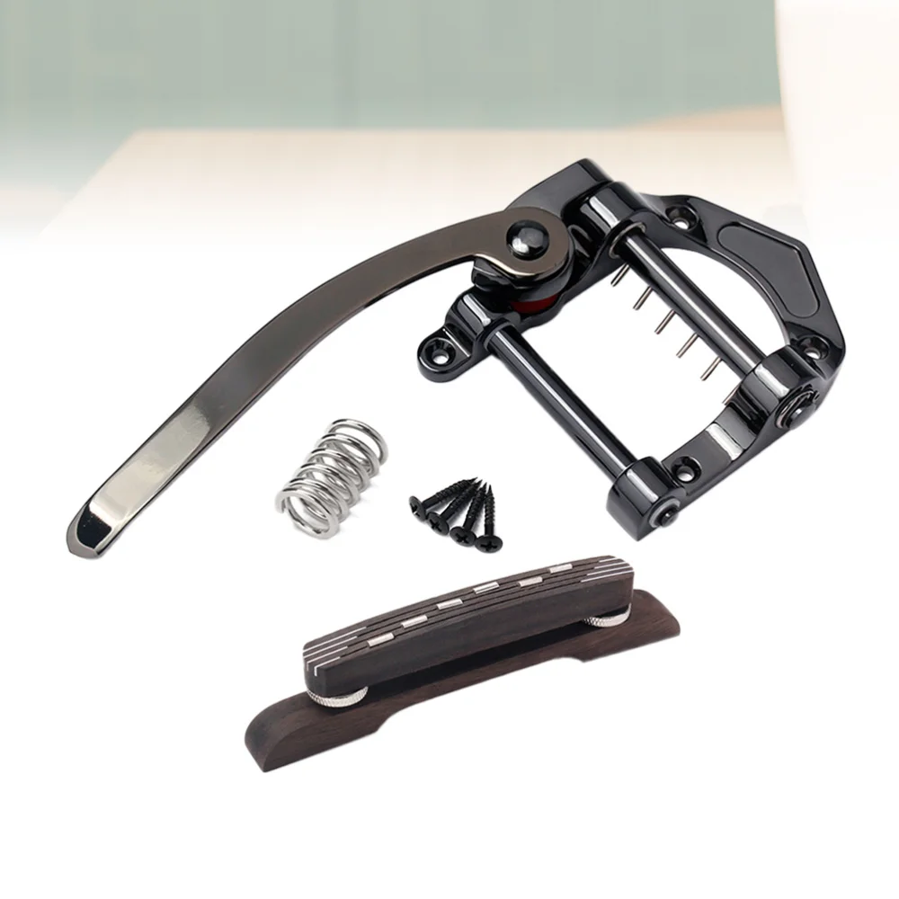 

Jazz Guitar Bridge Rosewood Guitar Vibrato Tailpiece Tremolo for 6 String Archtop Jazz Guitar (Black)