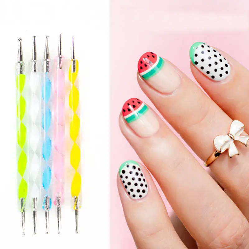 Точечные ручки для дизайна ногтей двусторонние инструменты 2 способа сверления