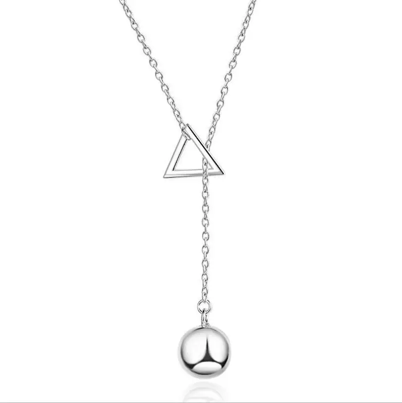 925 пробы серебряные ювелирные изделия треугольная полоса длинная цепочка