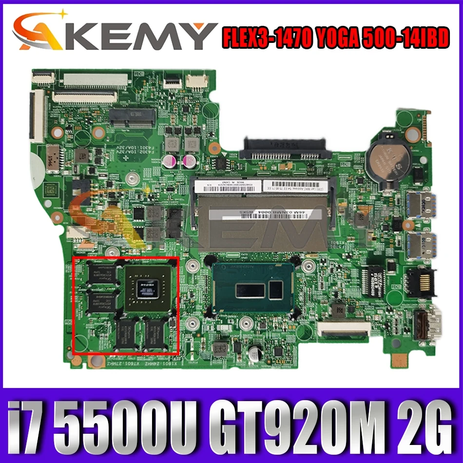 

448.03N03.001M for Lenovo FLEX3-1470 YOGA 500-14IBD notebook motherboard CPU i7 5500U GT920M 2G DDR3 100% test work