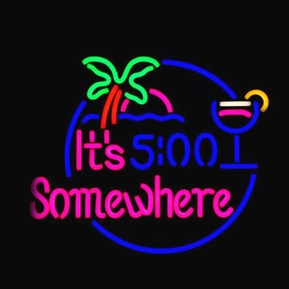 Неоновая вывеска на заказ со светодиодной подсветкой 500 Anywhere 5 oclock гибкий