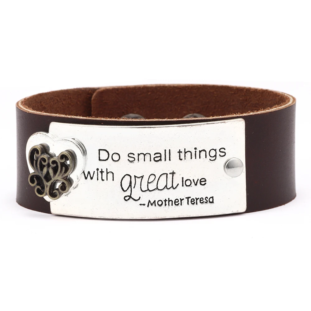 2019 Новые поступления сплав браслеты с буквами Ретро стиль широкая кожа для