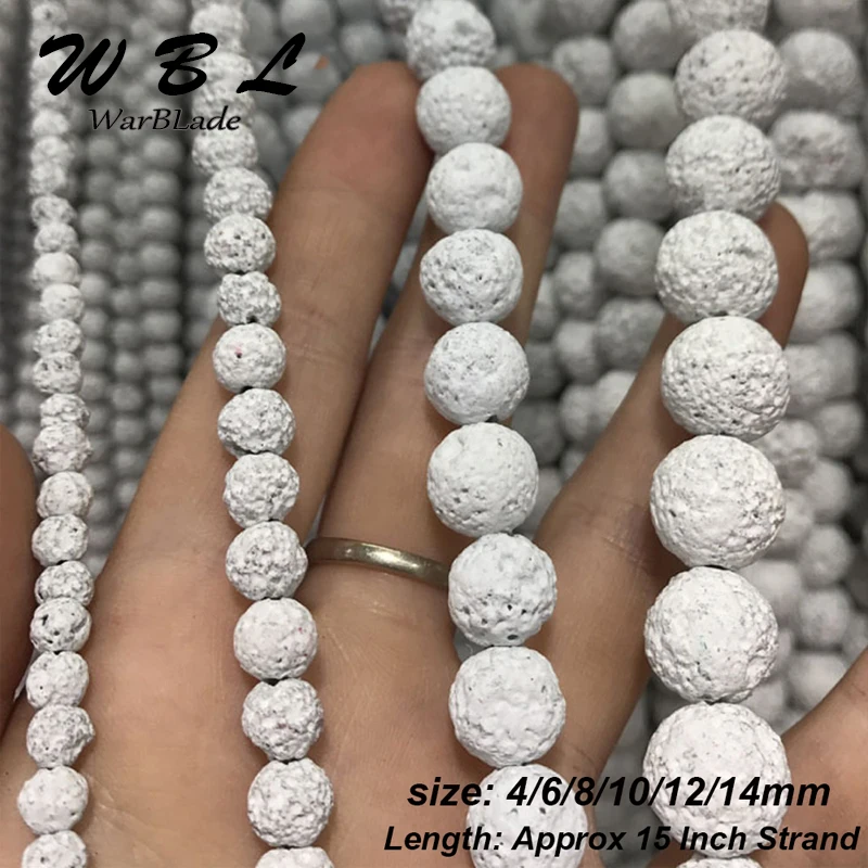 Бусины Из Натурального вулканического камня WBL круглые незакрепленные бусины
