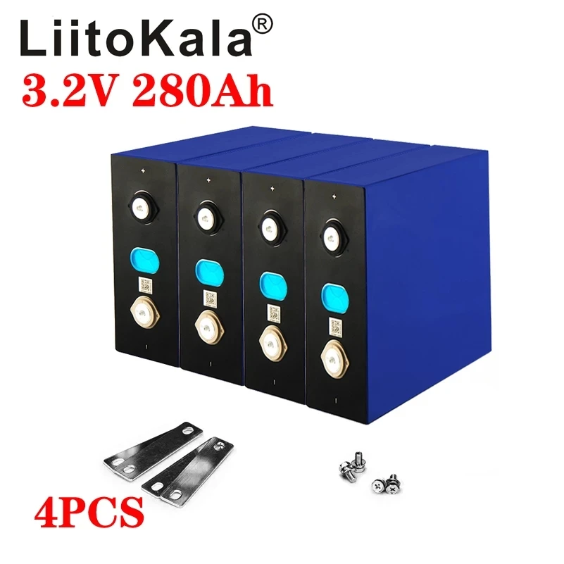 

4PCS LiitoKala 3.2v 280Ah lifepo4 lithium battery 3.2v Lithium iron phosphate battery for DIY battery pack inverter vehicle RV