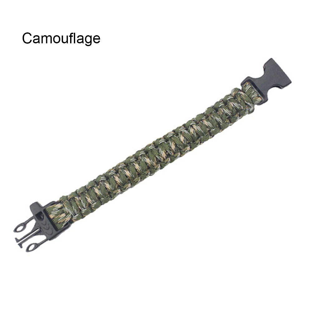 

Emergency Paracord Braided Bracelet Heavy-Duty with Buckle and Whistle for Camping Outdoor Accessories