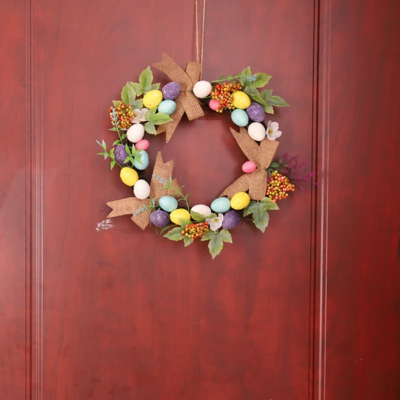 

Home Decor Natural Rattan Wreath Easter Party Wreath Crafts Egg Decoration Cross Spring Wedding Wreath Door Wall Ornament