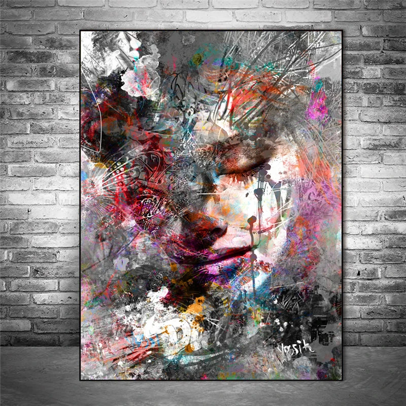 

Abstract Graffiti Art Wall Paintings Print On Canvas Pop Art Canvas Prints Modern Girls Oil Paintings For Living Room Wall Decor