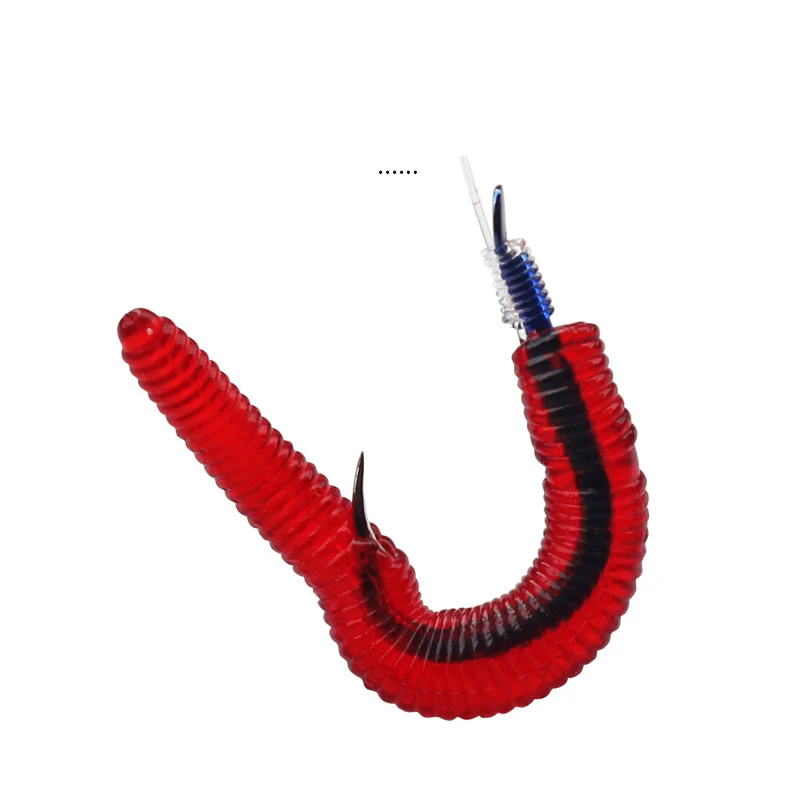 

200pcs Lifelike Red Worm Soft Lure 35mm Earthworm Fishing Silicone Artificial Bait Fishy Smell Shrimp Additive Bass Carp