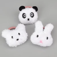 korean version of the plush rabbit scrunchie panda head rope childrens cute elastics hair ties rubber band hair accessories gif