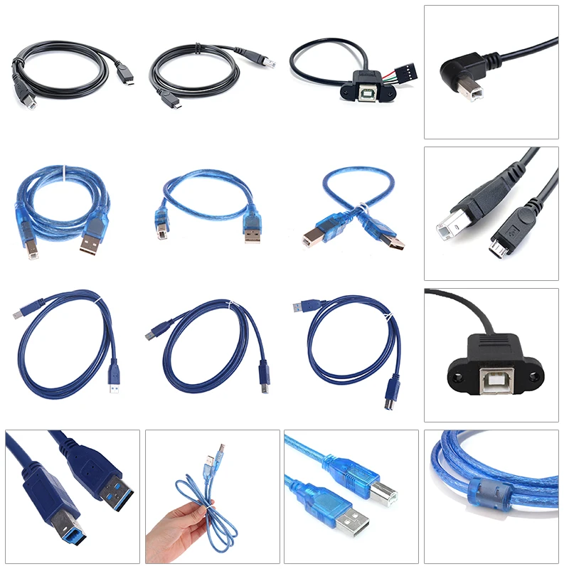 

USB кабель USB для принтера 3,0 USB штекер-гнездо кабель для Canon Epson HP ZJiang принтер для этикеток DAC USB принтер