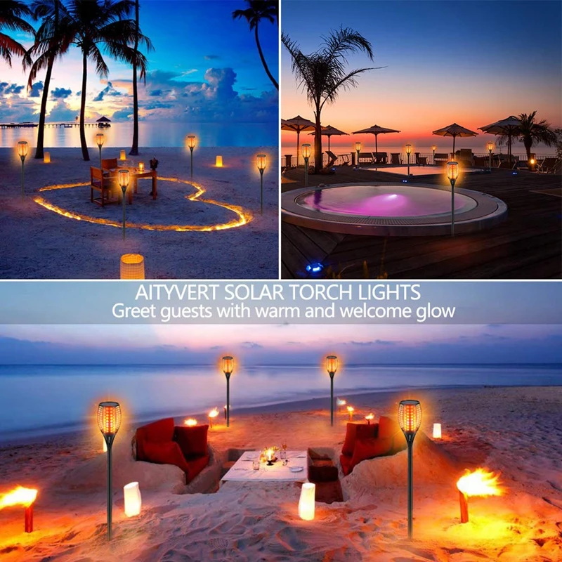 

91 Solar Waterproof Flame Lamp Outdoor Garden Solar Light Lamp Courtyard Balcony Lawn Path Spotlight Party Christmas Decoration