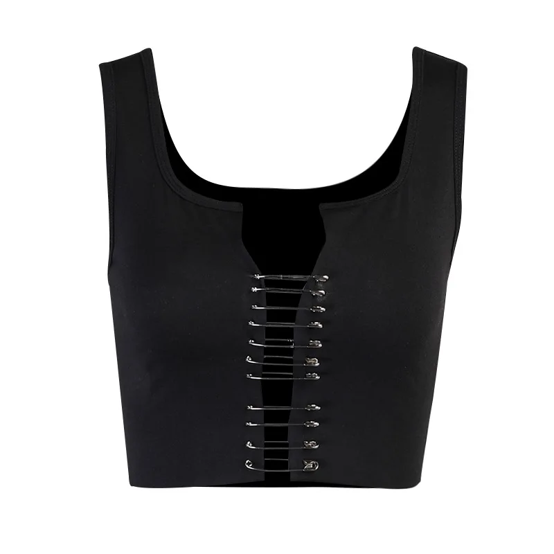 

Europe and the United States 2021 Summer New Pin Sleeveless Vest With Super Short Suspender