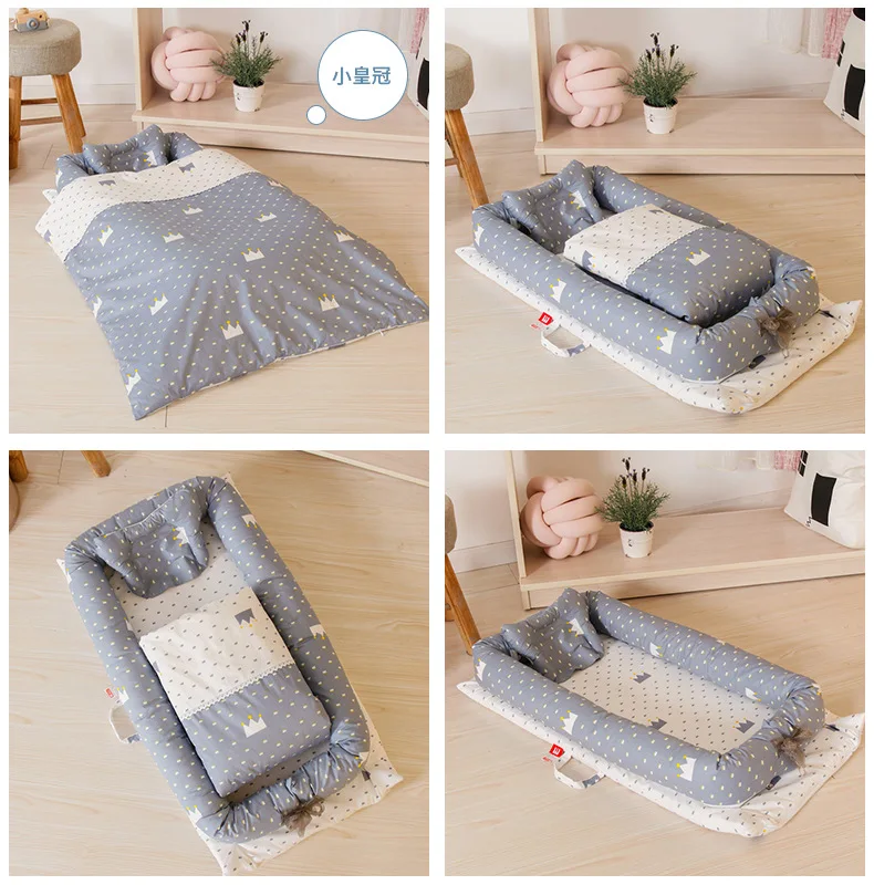 

Portable Baby Crib With Quilt Infant Toddler Cradle Cot For Newborn Nursery Travel Folding Baby Nest Baby Bed For Baby Care
