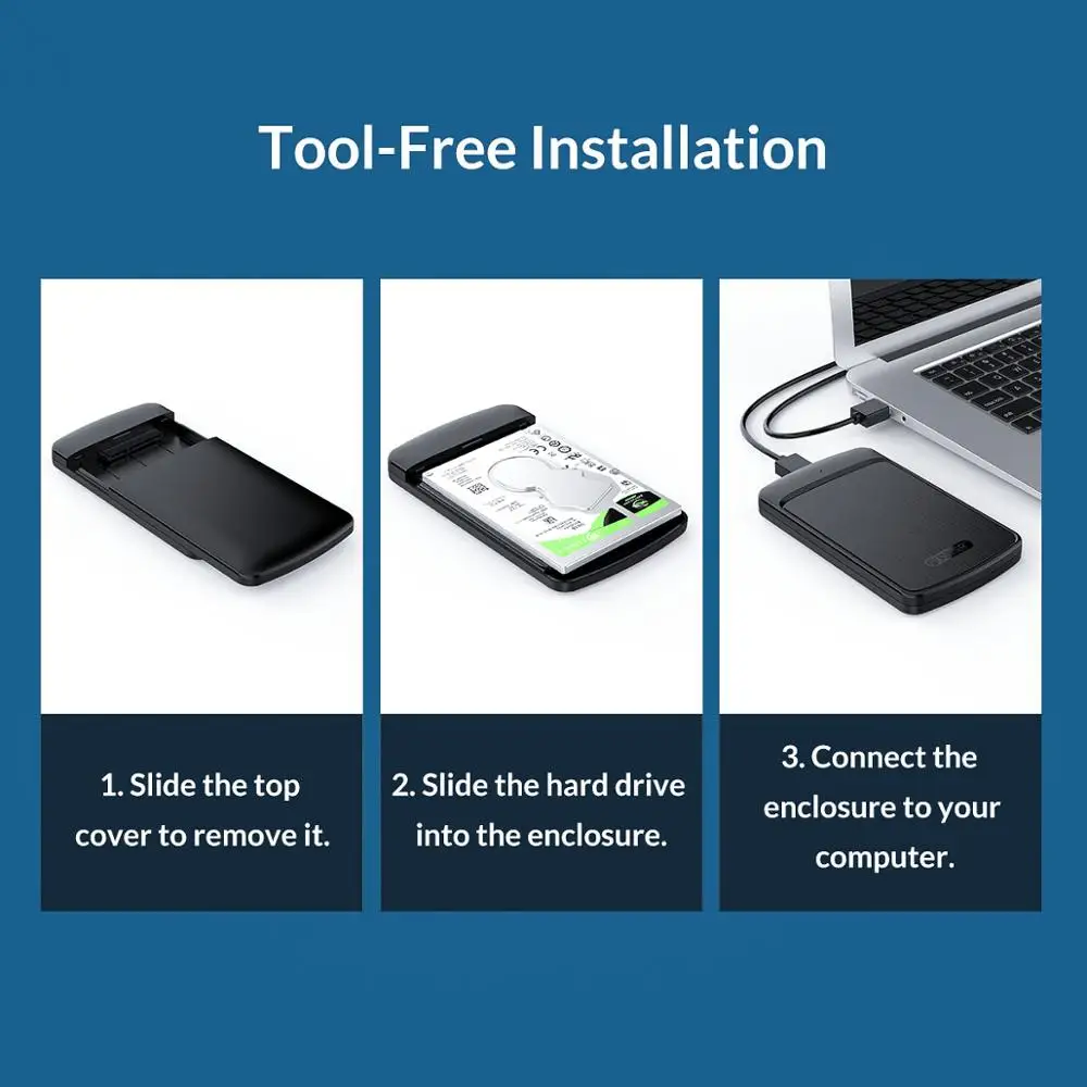 ORICO корпус для жесткого диска 2 5 ''SATA к USB 3 0 чехол инструмент бесплатно 4 ТБ SSD HDD