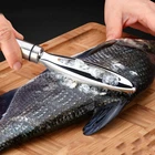 Очиститель рыбной чешуи из нержавеющей стали, скребок для удаления чешуи, нож для удаления чешуи, щетка, инструменты для морепродуктов, кухонные приспособления, рыболовные инструменты