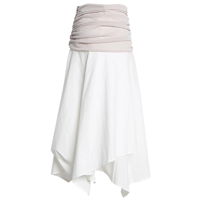 Женская ассиметричная летняя юбка модель миди-юбка с высокой талией года 2021 |