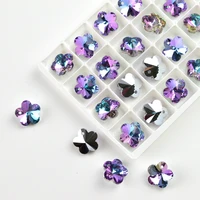 14mm crystal pendant plum blossom shape rhinestones sharp bottom rhinestones one holes stones for jewelry making 084