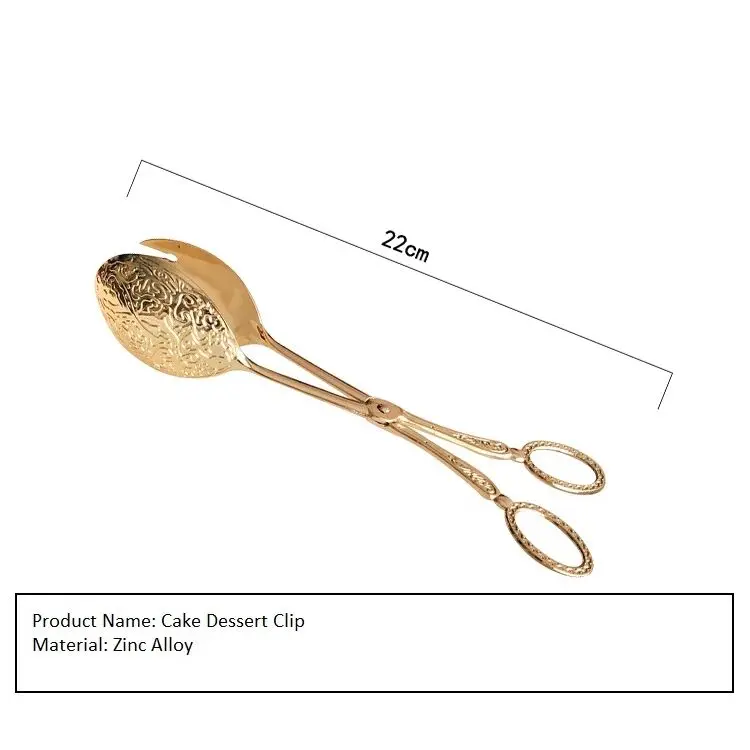 

Food Gold-plated Snack Cake Clip Salad Bread Pastry Clamp Baking Barbecue Tool Fruit Salad Cake Clip Kitchen Utensils