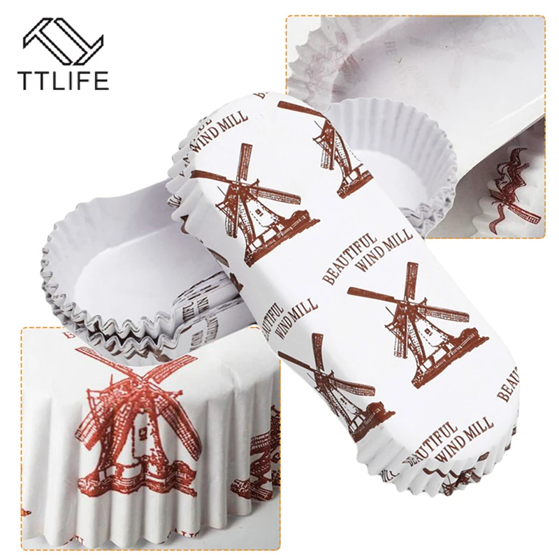 TTLIFE 200 шт. ветряная мельница для торта кексов бумажная подкладка маффинов чашка
