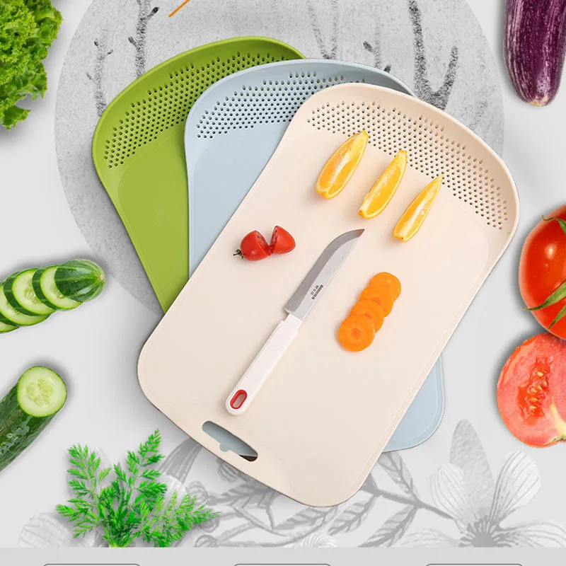 

Новая Нескользящая разделочная доска, пластиковая кухонная утварь, многофункциональная разделочная доска с фильтром