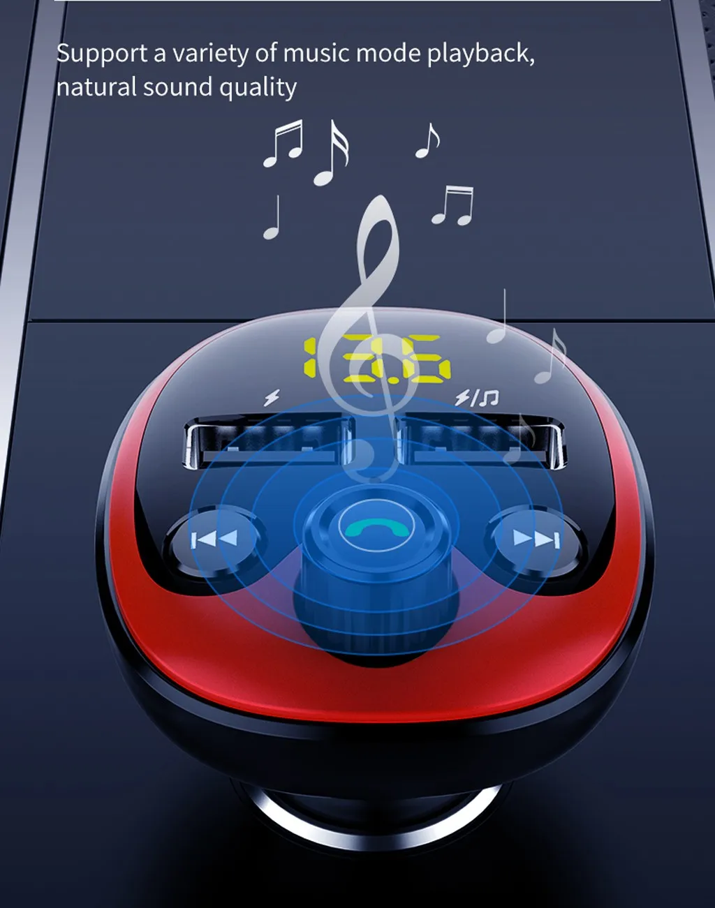 

100% Brand new and high quality Car Bluetooth MP3 Lossless Sound Quality Hands-free Multi-function Car Charger drop shipping