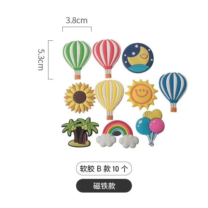 Прекрасный мультфильм Солнца облаков на воздушном шаре мягкий клей наклейка