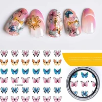 6pcs colorful butterfly 2020 3d manicure stickers