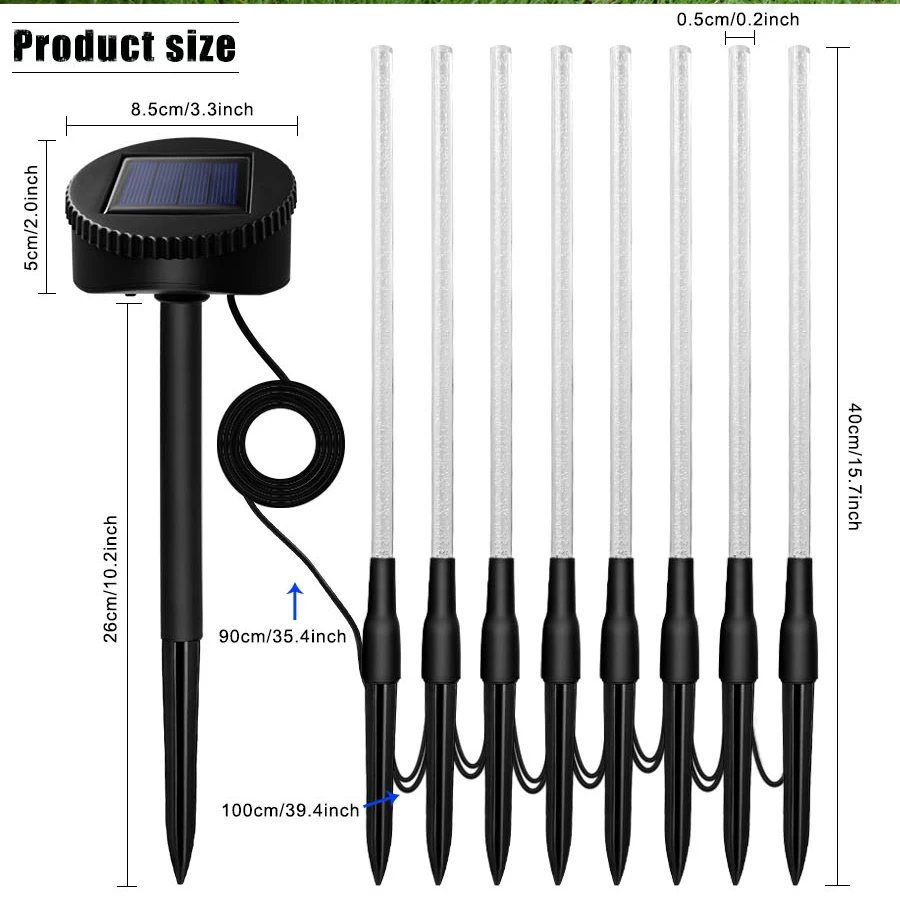 5 шт. пузырьковый Солнечный трубчатый светильник садовый уличный акриловый