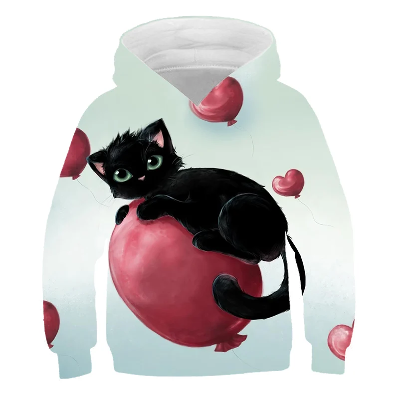 

2021 Hoodie Animal Cat Girl/Boy Fashion Sweatshirt Kids Wear Hoodie Kids Top Fall/Winter 3D Sportswear