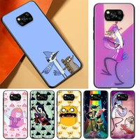 anime adventure time phone case for xiaomi civi play mix 3 a2 a1 6x 5x poco x3 nfc f3 gt m3 m2 x2 f2 pro c3 f1 black soft